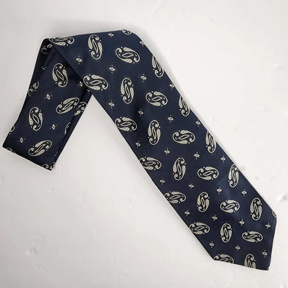 CHRISTIAN DIOR  Blue Silk Tie.